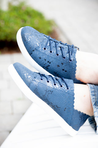 Chloe Navy Snake