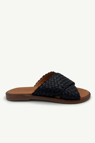 Black Slip One Sandal Side Profile
