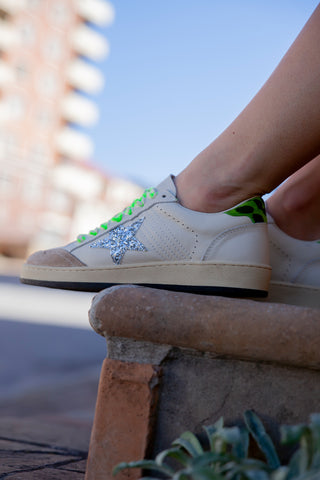 Roma Off White + Green Leopard