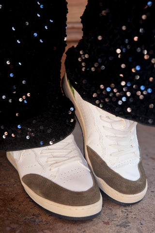 Roma White + Green Leopard