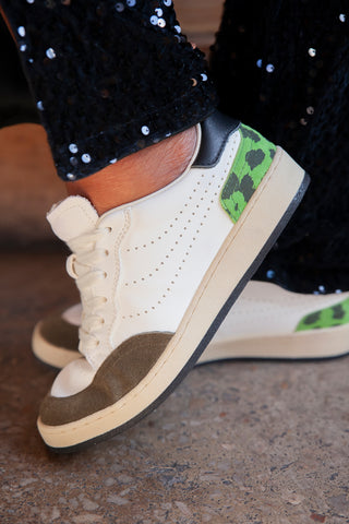 Roma White + Green Leopard