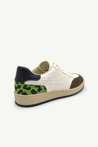 Roma White + Green Leopard