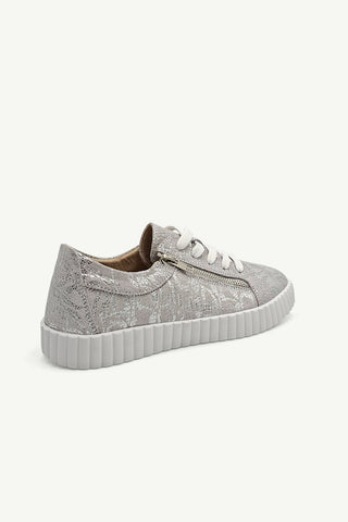Valentina With Zip Metallic Silver Snake