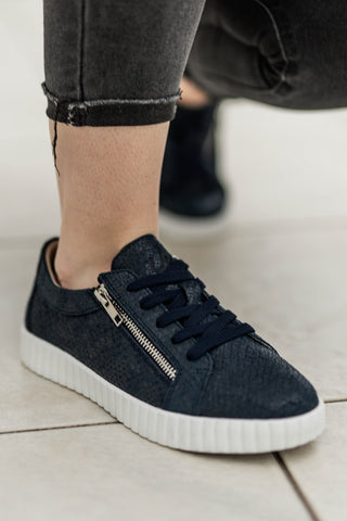 Valentina with Zip Navy Snake