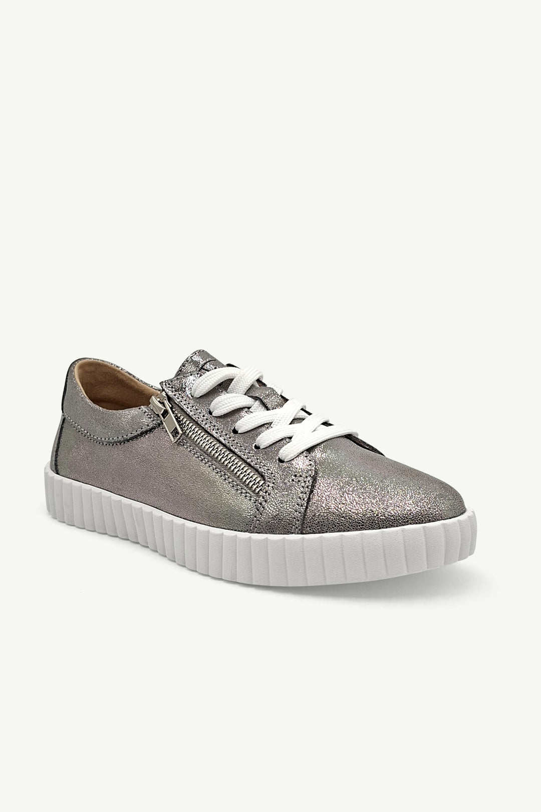 Valentina with Zip Pewter Shimmer