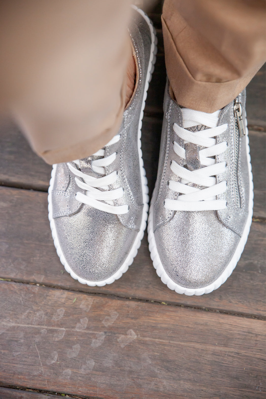 Valentina with Zip Pewter Shimmer