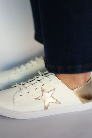 Vicki™ White + Gold Shimmer