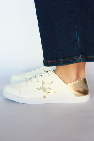 Vicki™ White + Gold Shimmer