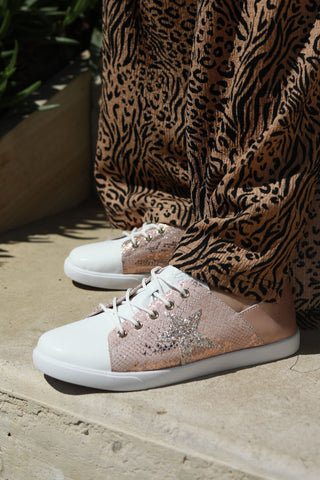 Vicki™ White Toe + Rose Gold Snake