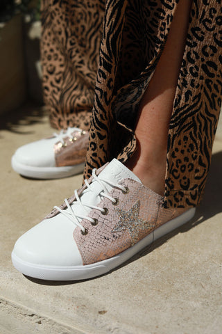 Vicki™ White Toe + Rose Gold Snake